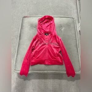 Von Dutch Pink velvet Rhinestone Sweathsirt